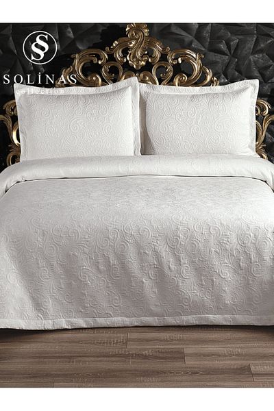 Solinas Collection Cuvertură de pat dublă Soldi Fiori cremă