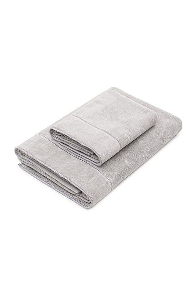 Ecocotton Ανδρικό σετ πετσετών Arven 2 τεμαχίων 100% οργανικό βαμβάκι με περίγραμμα γκρι 50x90+ 80x150 cm