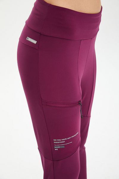 bilcee High Waist Lycra Plum Women's Outdoor Leggings - Pieced Pants 0674
