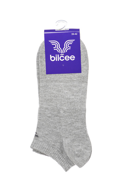 bilcee Unisex Cotton Short Gray Booties Socks 0318