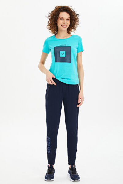 bilcee Kadın Lacivert Likralı Dokuma Dar Paça Outdoor Eşofman Altı 0734