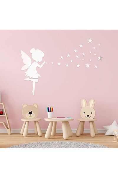 EQLEF Set de 36 stickere pentru perete Eqlef, acril, argintiu, 61 x 81 cm