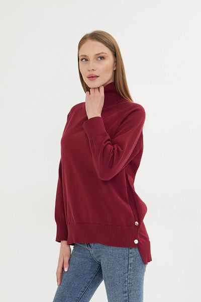 Irmak Kerekli Bluză de damă Burgundy Selanik Slit Old Money Knitwear 171014