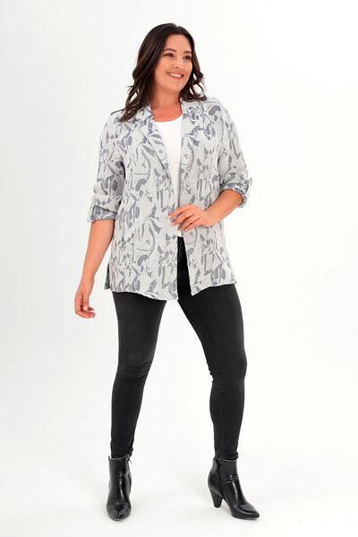 Metpoint Trend42Plus Large Size Patterned Double Breasted Navy Blue Jacket