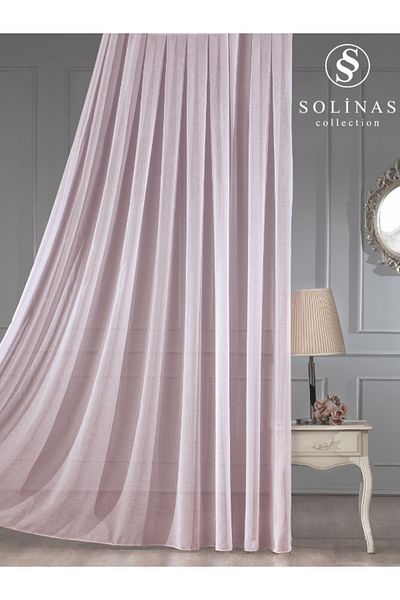 Solinas Collection Завеса от тюл с плътно плисе, ленен прах, 1 x 3