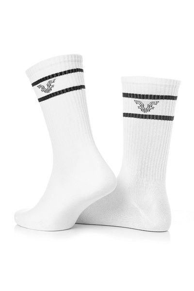 bilcee Unisex βαμβακερές μακριές λευκές κάλτσες τένις 0315