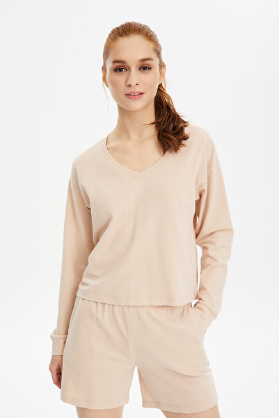 bilcee Крем-колірний комплект жіночих шортів з м'якою текстурою - 0736