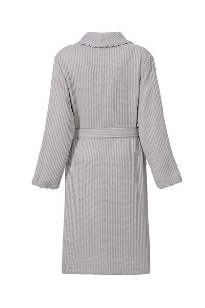 Ecocotton Γυναικείο μπουρνούζι Alessa Pique 100% οργανικό βαμβάκι ζακάρ γκρι
