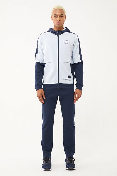 bilcee Men's Navy Blue Hooded Lycra Cotton Tracksuit 1525