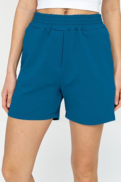 bilcee Quicktime Hydronger High Waist Cotton Pocket Elastic Waistband Sports Shorts 7006