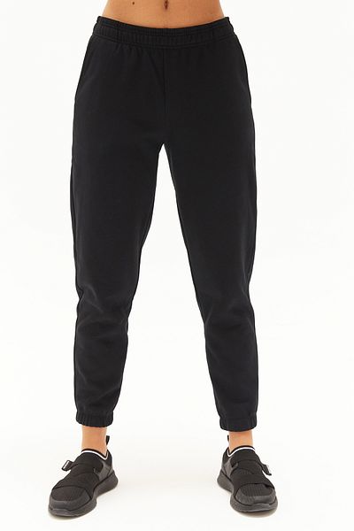 bilcee Pantaloni de sport pentru jogging cu picior elastic negri Peak pentru femei 7020