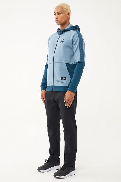 bilcee Men's Blue Hooded Lycra Cotton Tracksuit 1525