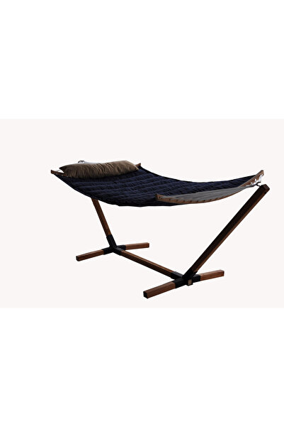 ALTINOLUK HAMAK Altınoluk Hamak Dolgulu Çift Kişilik Ahşap Ayaklı Yastıklı Ha...