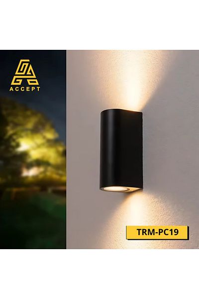 ACCEPT 6W Outdoor Wall Lamp with Distinctive Cylindrical Design, Waterproof, Yellow Light Color