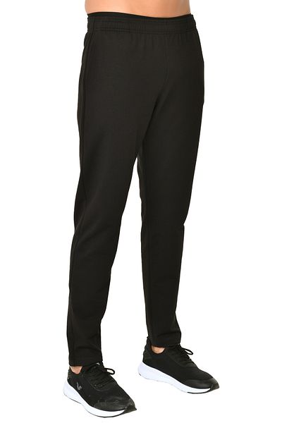 bilcee Ανδρικό μαύρο βαμβακερό παντελόνι Jogger με ίσιο πόδι με τσέπες 0004
