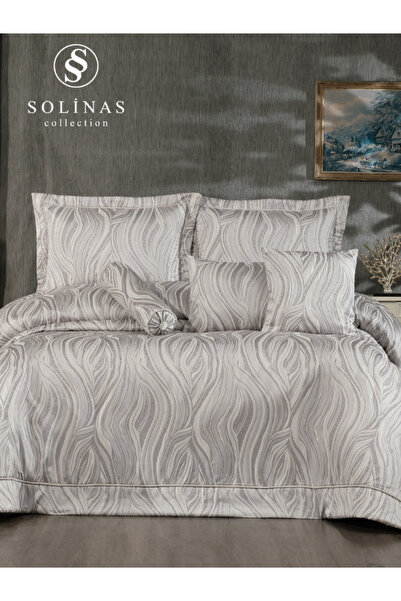 Solinas Collection Emily Gri Çift Kişilik Çeyizlik Yatak Örtüsü