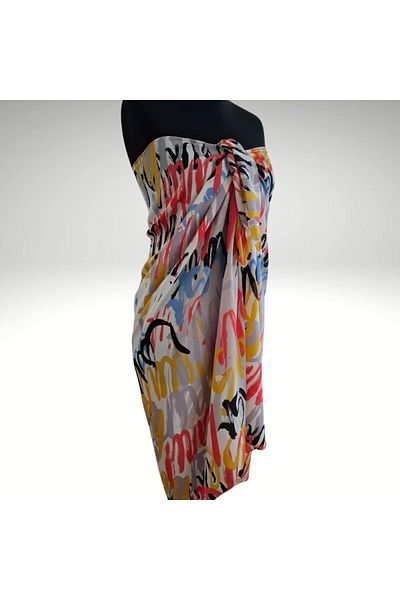 NVSisters Long Print Crepe Chiffon Pareo, Beach Dress