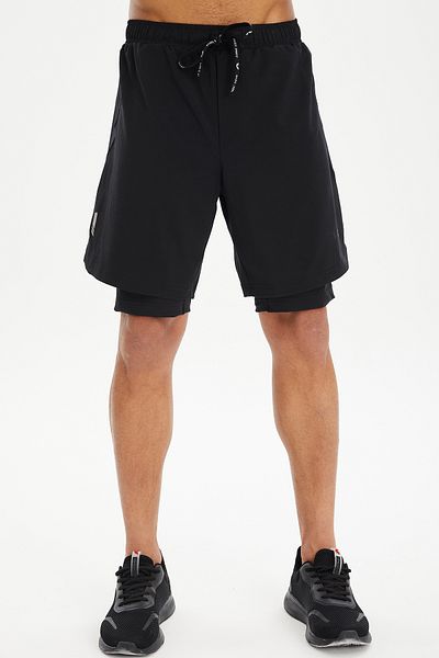 bilcee Ανδρικό μαύρο κολάν προπόνησης Fitness Sports Shorts 0677