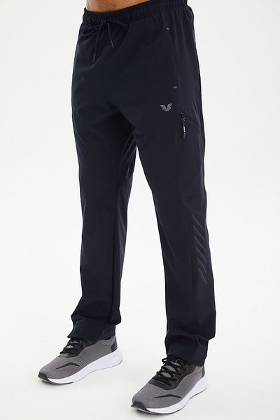 bilcee Pantaloni de sport pentru bărbați, albastru marin închis, țesut fin, 0633