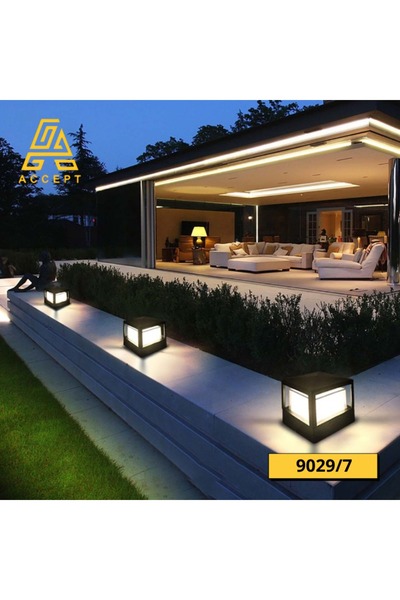 ACCEPT ابليك خارجي ألمنيوم 7W مقاوم للماء لون الإنارة أصفر