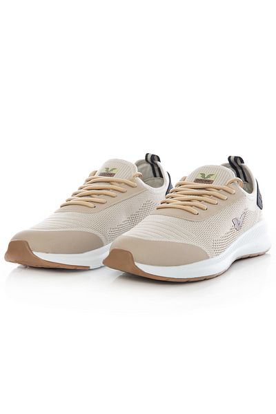 bilcee Men's Cream Airy-One Knitted Casual Sneakers 8757