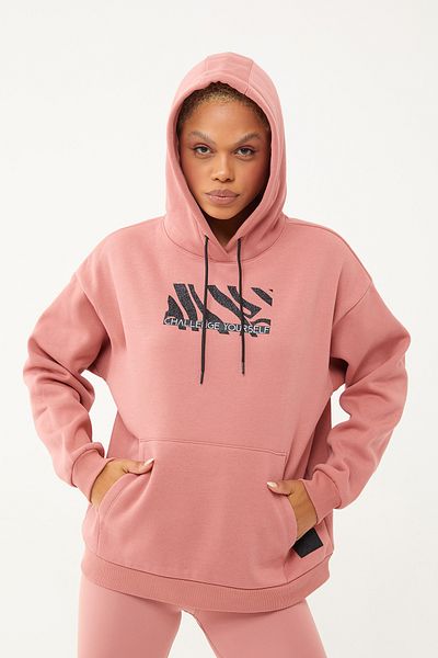 bilcee Γυναικείο φούτερ σε πούδρα - Kangaroo Pocket και Hoodie, Glitter Printed 1602