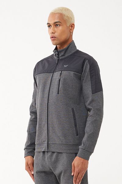 bilcee Men's Anthracite Woven Detail Tracksuit Top 1564