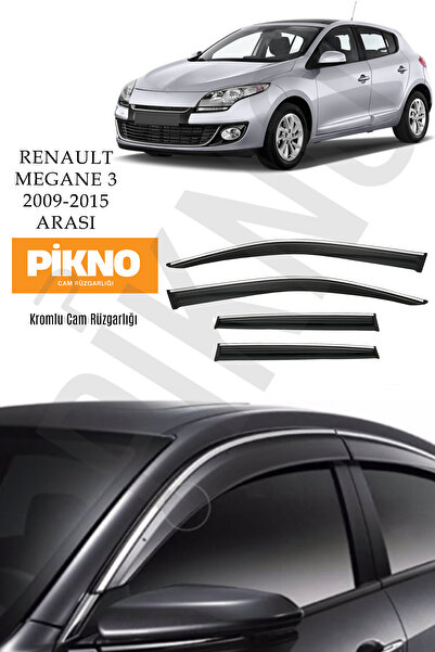 pikno Renault Megane 3 2009-2015 Arası  Kromlu Cam Rüzgarlığı 4'lü Set A+ Plus