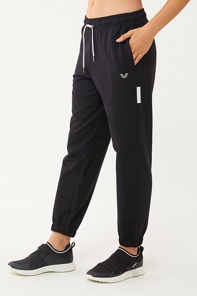 bilcee Pantaloni de sport sport pentru femei din bumbac organic negru - 0722