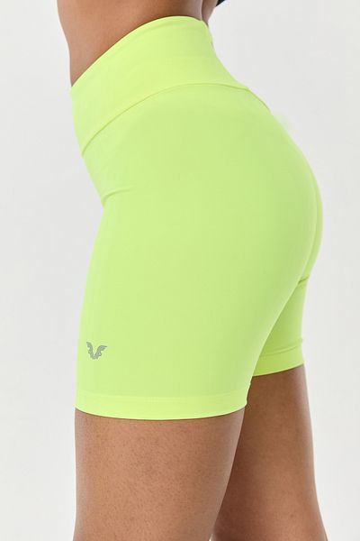 bilcee Leggings pentru femei Fosfor cu talie înaltă, lungime scurtă, biker sport, 9730