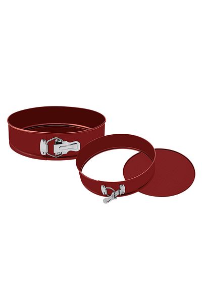 Emsan Circle 2-Piece Cake Mold Set Claret Red 24-28 cm