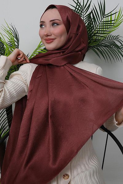 GİYZAMİLA Dusty Rose Pearl Satin Shawl
