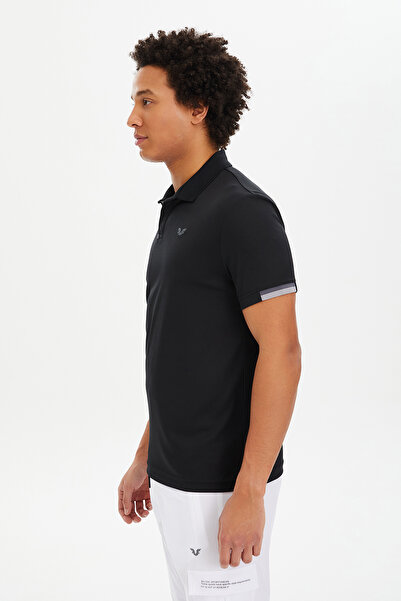 bilcee Ανδρικό μαύρο μπλουζάκι πόλο προπόνησης Quick Dry Light 0508