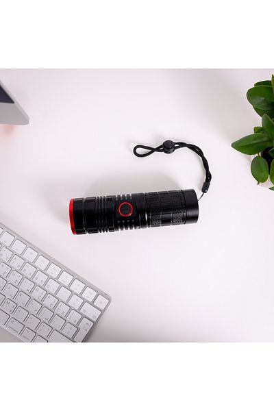 KRYPTON Zoomable Led Flashlight - 40w, 100,000h Led Life, 20h Runtime, Sos Function, Aluminum Housing