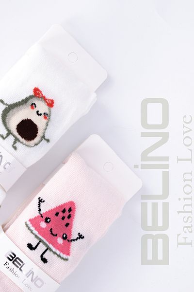Belyy Socks Pack of 2 Cotton Patterned Baby Pantyhose
