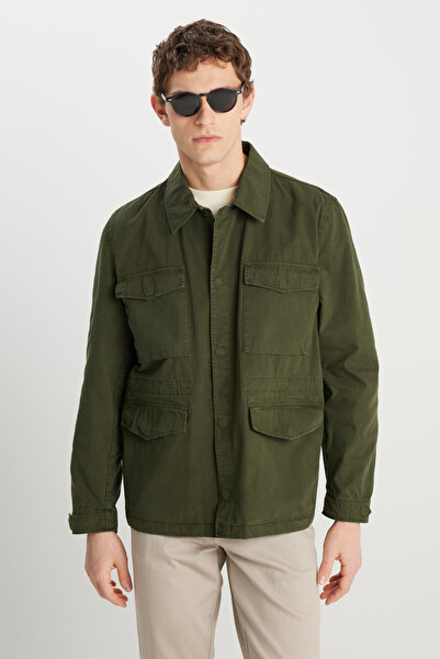 WRANGLER Regular Fit Normal Kesim %100 Pamuk Haki Military Ceket