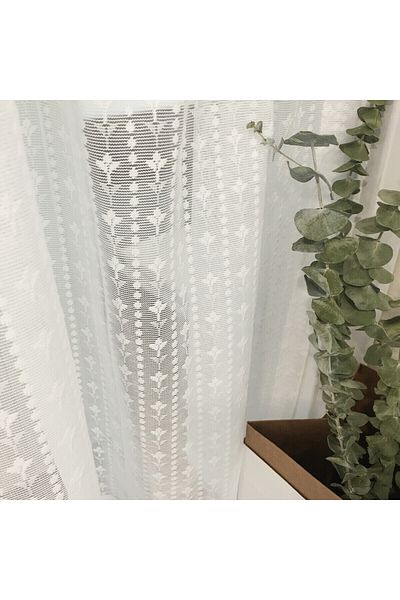 fulina Cotton Window Curtain Beige/white Use For Living Room, Bedroom,kitchen 35x100cm