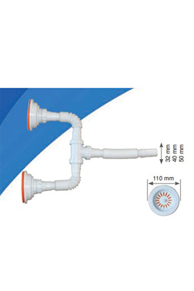 MUFFMATİK ÇÖPMAK ÇİFT GÖZLÜ EVYE SİFON(PLASTİK)