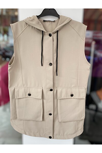 BİLGENS BUTİK Women's Summer Hooded Cotton Vest