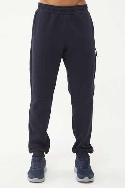 bilcee Pantaloni de sport pentru bărbați, albastru marin închis, cu nervuri lungi, cu 3 fire, 1662