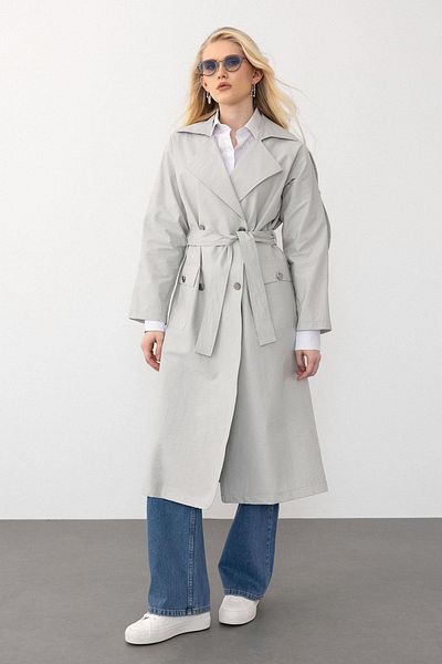 Olcay Oversize Ελαφριά καμπαρντίνα - Επωμίδα Λεπτομέρεια, STONE 6710