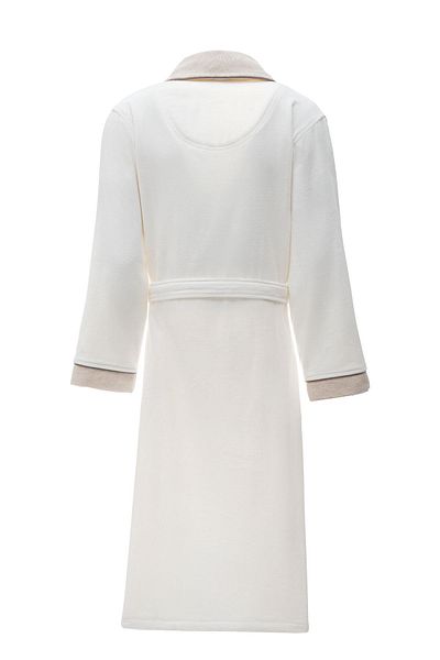 Ecocotton Ανδρικό κεντημένο μπουρνούζι Leyna - 100% οργανικό βαμβάκι, κρέμα
