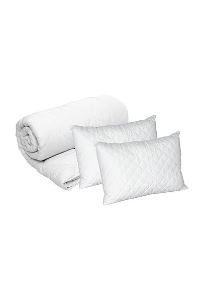 ALCAM Blanche set, 2 microfiber pillows 50x70 cm and quilted duvet 350g/sqm, 180x200 cm