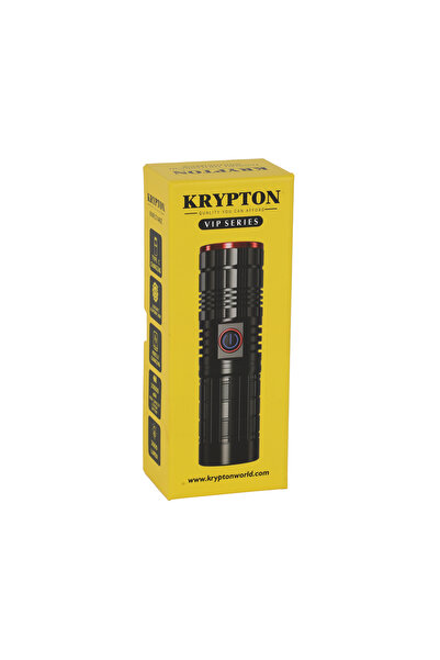 KRYPTON Zoomable Led Flashlight - 40w, 100,000h Led Life, 20h Runtime, Sos Function, Aluminum Housing