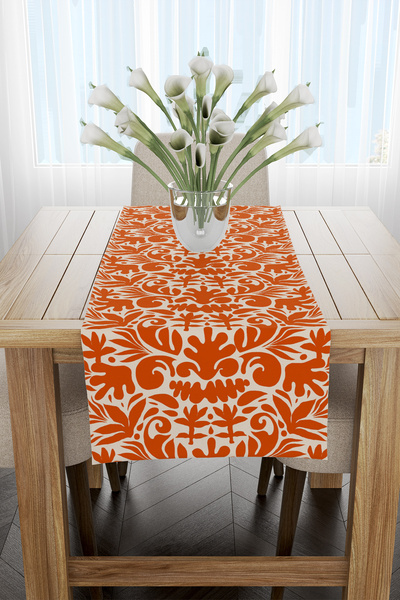 EsnafAli Runner with Orange Leaf Pattern 40X220Cm