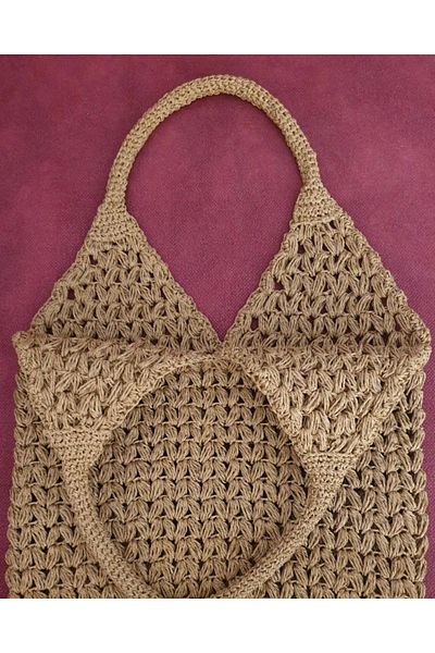 miranda Straw Medium Size Stylish and Useful Bag Hand Knitted