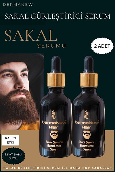 dermanew hair Beard Noise Serum - 2 Pieces 2X50Ml