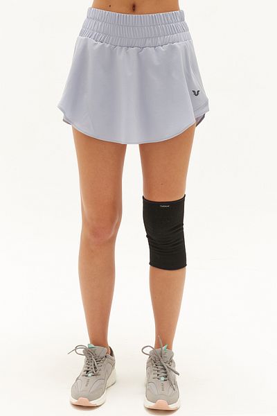 bilcee Fusta de tenis gri pentru sport și uz zilnic din țesătură subțire pentru femei cu mini pantaloni scurți 0754
