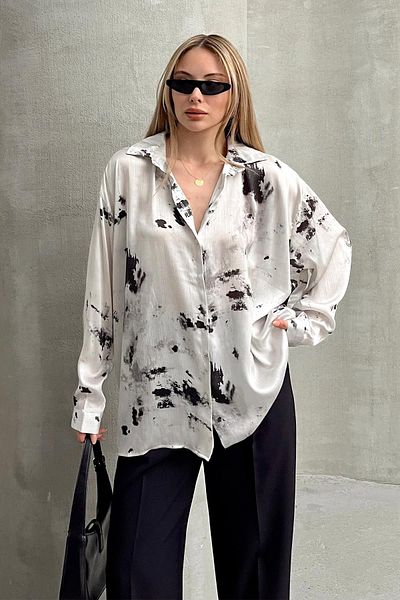 Olcay Lässiges Hemd mit Batikmuster – STONE 9319