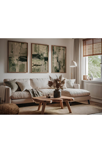 ARTCASTLE Set de 3 tablouri cu ramă din lemn, cu perii pentru pictură